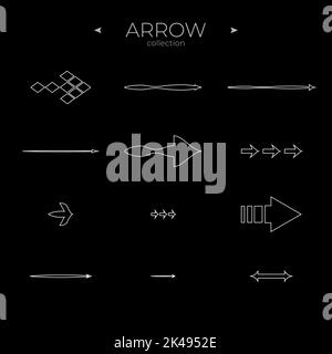 Thin Line Icons. Arrow vector icon set. Trendy line style. To use in web and mobile UI. Vector Stock Vector