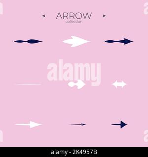Premium set of arrow line. Smooth arrow symbol collection. Trendy line style. Simple Minimal Pictogram. Editable vector stroke Stock Vector