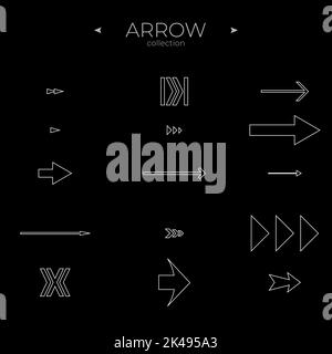 Premium set of arrow line. Outline symbol collection. Modern vector symbols. For Apps. Vector illustration Stock Vector