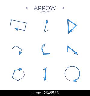 Vector Arrow Icons. Collection in color. Abstract minimalistic patterns. For website design. Arrows Isolated Stock Vector