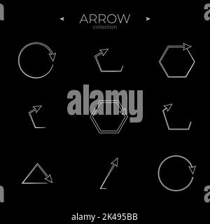 Thin Line Icons. Universal Arrow icon. Arrow basic UI elements. Web symbols for web sites. Vector illustration Stock Vector
