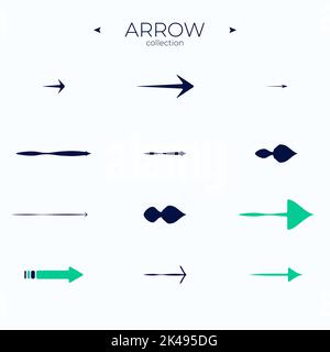Premium set of arrow line. Smooth arrow symbol collection. Thin line style. Web symbols for web sites. Vector Stock Vector