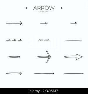 Premium set of arrow line. Linear Arrow icons set. Thin line style. For Apps. Editable vector stroke Stock Vector