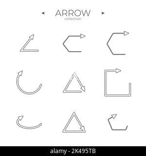 Line Arrow icon set. Line icons collection. Thin line style. For Apps. Editable vector stroke Stock Vector