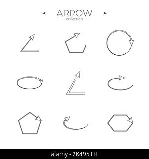 Line Arrow icon set. Linear Arrow icons set. Trendy line style. Simple Minimal Pictogram. Vector illustration Stock Vector