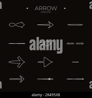 Premium set of arrow line. Linear Arrow icons set. Arrow basic UI elements. For Web Graphics. Vector Stock Vector
