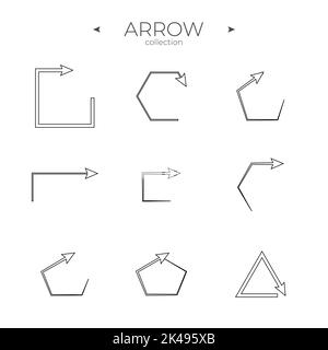 Premium set of arrow line. Line icons collection. Thin line style. Simple Minimal Pictogram. Editable vector stroke Stock Vector