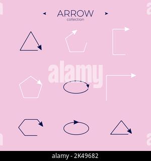 Line Arrow icon set. Arrow vector icon set. Trendy line style. Simple Minimal Pictogram. Vector illustration Stock Vector