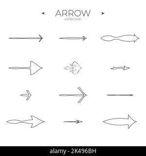 Line Arrow icon set. Linear Arrow icons set. Trendy line style. For Web Graphics. Vector Stock Vector