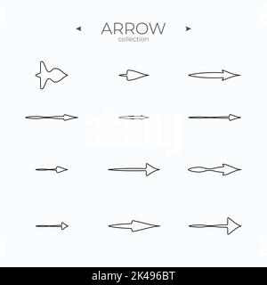 Thin Line Icons. Arrow vector icon set. Modern vector symbols. Simple Minimal Pictogram. Vector Stock Vector