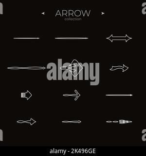 Premium set of arrow line. Universal Arrow icon. Thin line style. Web symbols for web sites. Vector illustration Stock Vector