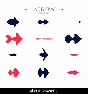 Premium set of arrow line. Smooth arrow symbol collection. Thin line style. Simple Minimal Pictogram. Vector Stock Vector