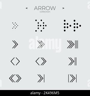 Premium set of arrow. Arrows icons set. Arrow basic UI elements. Web symbols for web sites. Vector Stock Vector