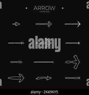Simple set of arrow icons. Universal Arrow icon. Arrow basic UI elements. For Web Graphics. Vector Stock Vector