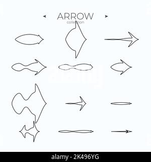 Simple set of arrow icons. Linear Arrow icons set. Thin line style. Web symbols for web sites. Vector Stock Vector