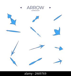 Colorful arrows. Collection in color. Direction arrows. For website design. Arrows Isolated Stock Vector