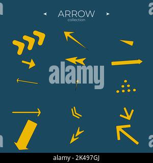 Colorful arrows. Arrows vector collection. Direction arrows. Curly and wave orientation. Vector illustration Stock Vector