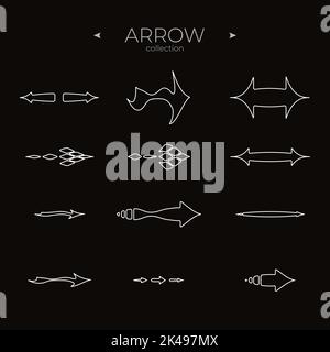 Line Arrow icon set. Universal Arrow icon. Thin line style. For Web Graphics. Vector Stock Vector