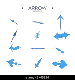 Set of arrows. Collection in color. Arrow logo concept. For website design. Arrows Isolated Stock Vector