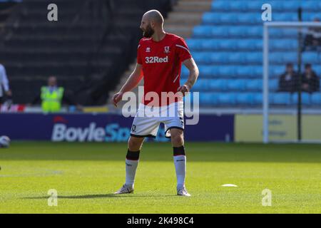 Coventry, UK. 1st October 2022Middlesbrough's Matthew Clarke warms up before the Sky Bet Championship match between Coventry City and Middlesbrough at the Coventry Building Society Arena, Coventry on Saturday 1st October 2022. (Credit: John Cripps | MI News) Credit: MI News & Sport /Alamy Live News