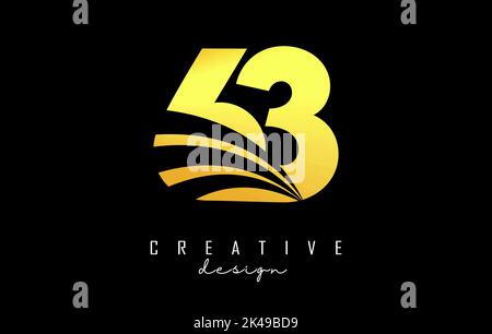 Golden Creative number 365 logo with leading lines and road concept design. Letter with geometric design. Vector Illustration with number. Stock Vector