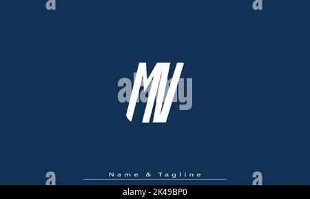 Alphabet letters Initials Monogram logo MV , VM Stock Vector