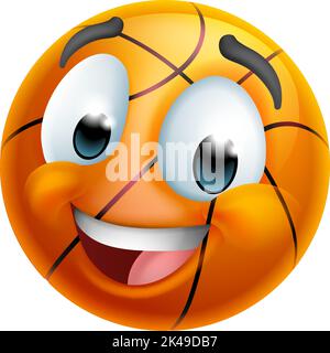 Basketball Ball Emoticon Face Emoji Cartoon Icon Stock Vector