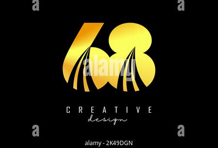 Golden Creative number 365 logo with leading lines and road concept design. Letter with geometric design. Vector Illustration with number. Stock Vector