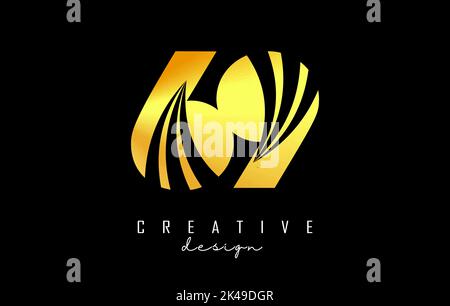 Golden Creative number 365 logo with leading lines and road concept design. Letter with geometric design. Vector Illustration with number. Stock Vector