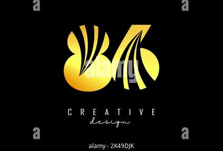 Golden Creative number 365 logo with leading lines and road concept design. Letter with geometric design. Vector Illustration with number. Stock Vector