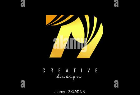 Golden Creative number 365 logo with leading lines and road concept design. Letter with geometric design. Vector Illustration with number. Stock Vector