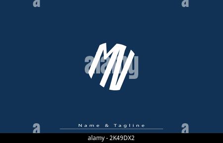 Alphabet letters Initials Monogram logo MV , VM Stock Vector