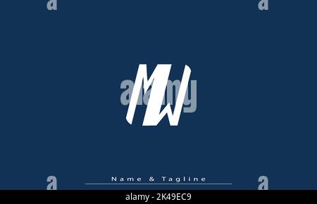 Alphabet letters Initials Monogram logo MW , WM Stock Vector
