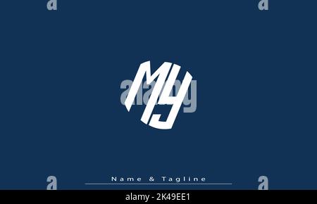 Alphabet letters Initials Monogram logo MY , YM Stock Vector
