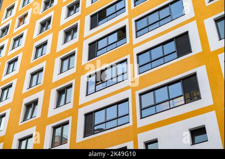 EU Modern european complex of apartment buildings. And outdoor facilities. Mixed media. Stock Photo