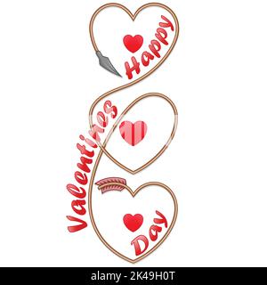 Valentine arrow vector design, heart shape, happy valentine's day Stock Vector
