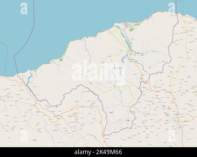 Oecusse, municipality of East Timor. Open Street Map Stock Photo