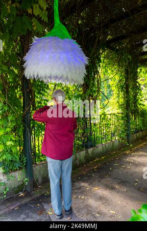 Bournemouth, Dorset UK. 1st October 2022. Crowds head to Bournemouth on a warm sunny day for the first whole day of the Arts by the Sea Festival with festival entertainment for the whole family.  The Nectary. Credit: Carolyn Jenkins/Alamy Live News Stock Photo