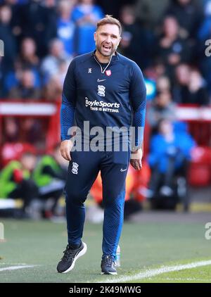 John Eustace manager of Birmingham City during the Sky Bet Championship ...