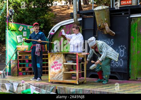 Bournemouth, Dorset UK. 1st October 2022. Crowds head to Bournemouth on a warm sunny day for the first whole day of the Arts by the Sea Festival with festival entertainment for the whole family.  The Rascally Diner.  Credit: Carolyn Jenkins/Alamy Live News Stock Photo