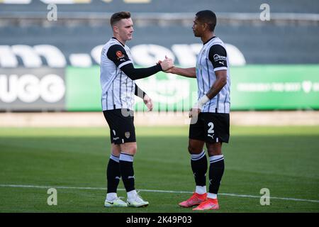Nottingham, UK. 1st October 2022Macaulay Langstaff of Notts County and Richard Brindley of Notts County celebrate victory during the Vanarama National League match between Notts County and Altrincham at Meadow Lane, Nottingham on Saturday 1st October 2022. (Credit: Jon Hobley | MI News) Credit: MI News & Sport /Alamy Live News