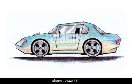 Concept car, sketch Stock Photo