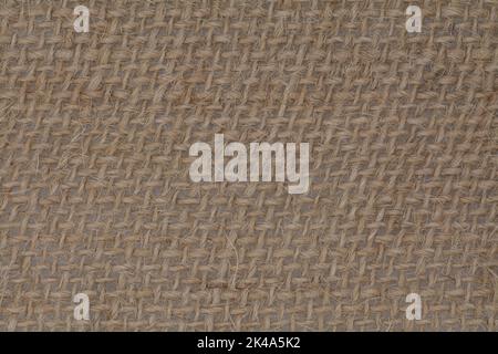Burlap natural fabric, close-up of textile background Stock Photo