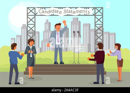 Pre-election campaign concept vector flat style illustration Stock Vector