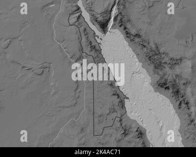 Al Bahr al Ahmar, governorate of Egypt. Bilevel elevation map with lakes and rivers Stock Photo