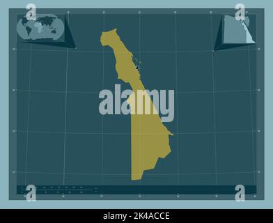 Al Bahr al Ahmar, governorate of Egypt. Solid color shape. Corner auxiliary location maps Stock Photo