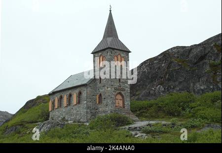 King Oskar II. - Chapel near Kirkenes near the Russian border, Northern Norway, Norway, Scandinavia Stock Photo