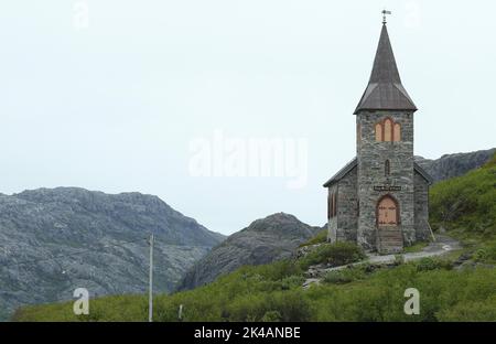 King Oskar II. - Chapel near Kirkenes near the Russian border, Northern Norway, Norway, Scandinavia Stock Photo