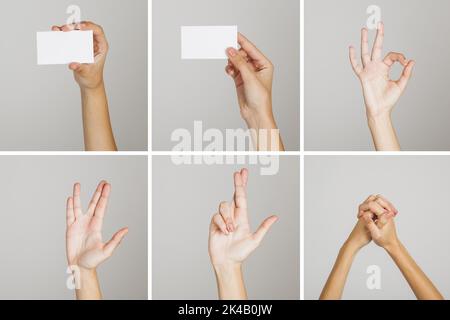 Set hand gestures, Resolution and high quality beautiful photo Stock Photo