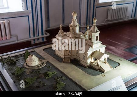 Models of ancient religious buildings in museum of Chinese Dungan ...